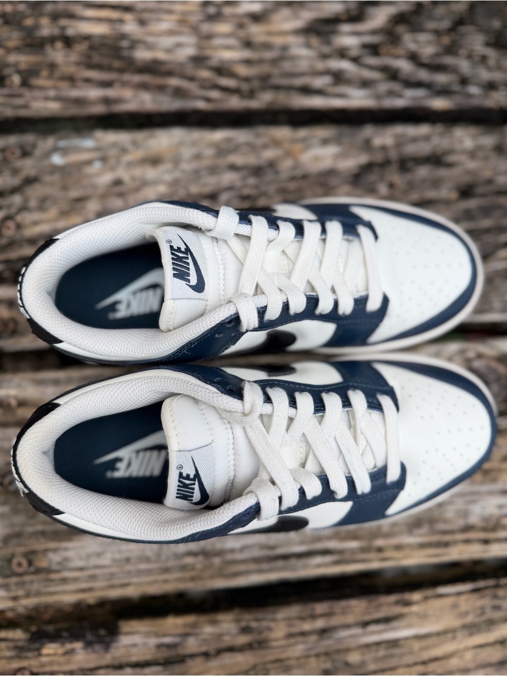 Nike Dunk Low 'Armory Navy Blue Black Sail' Women’s Sz 7 Leather Sneakers X3 - Picture 11 of 15